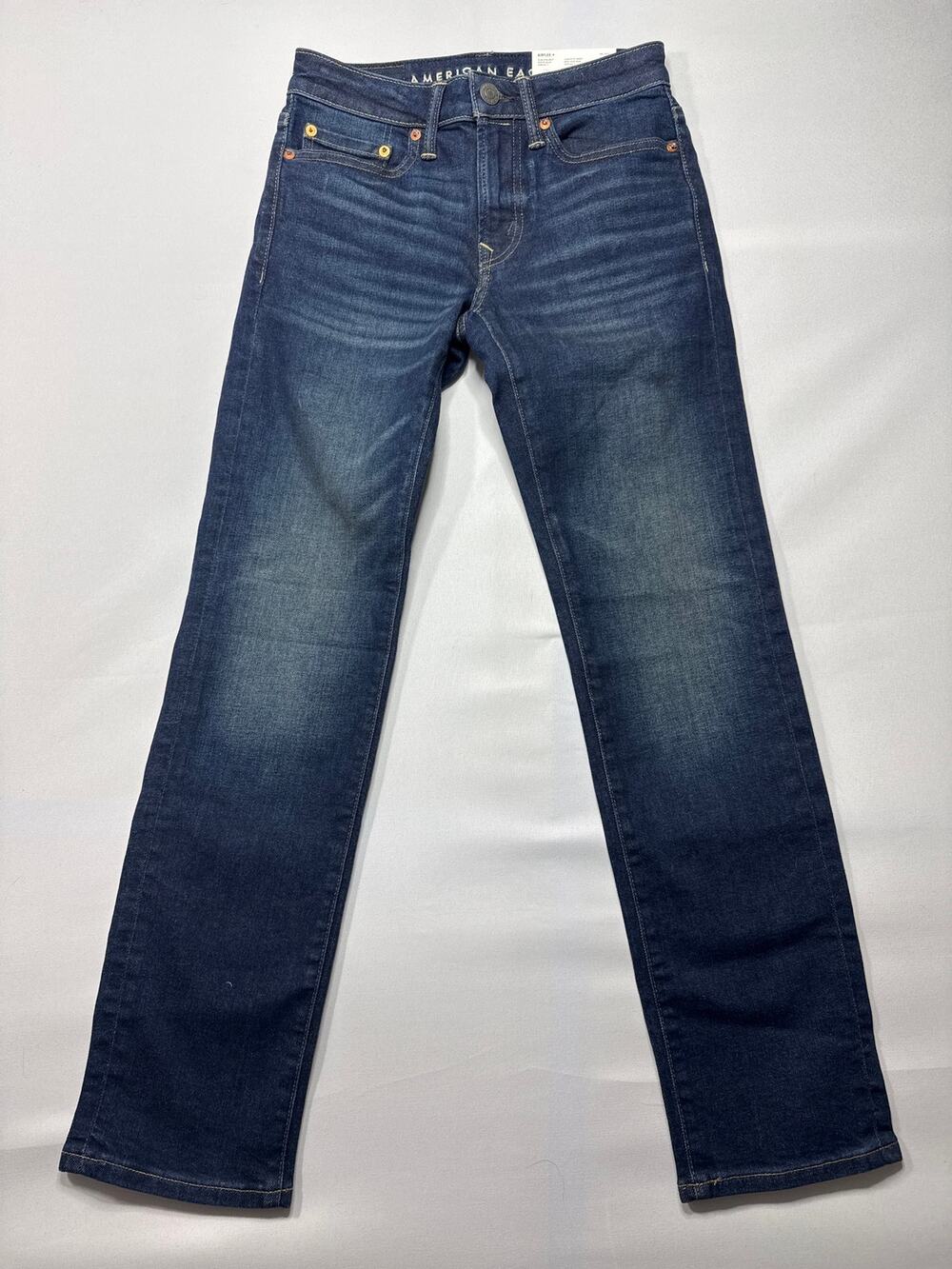 NWT American‎ Eagle Men's Slim Straight Dark Wash Blue Jeans - 26x30 (26x28.5)